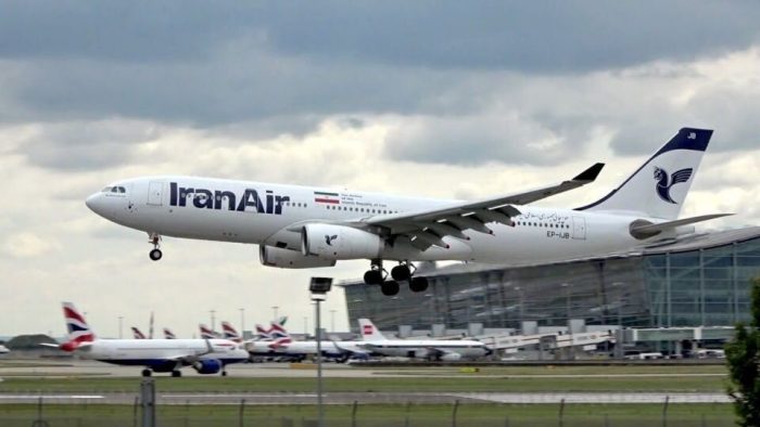 ببینید | لحظه فرود پرواز ایران ایر در طوفان دیروز فرودگاه لندن